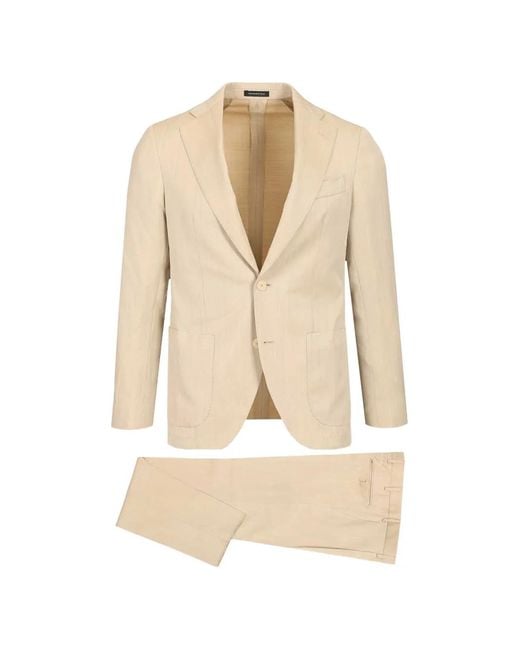 Al Duca D'aosta Natural Herringbone Single-Breasted Suit for men