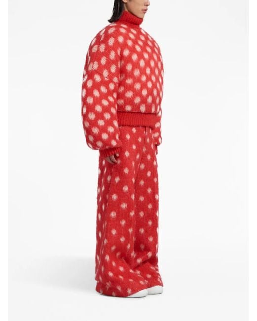 Marni Red Polka-Dot Intarsia Jumper for men