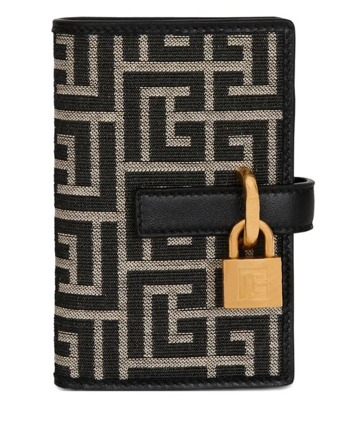 Balmain Black Monogram Jacquard Wallet