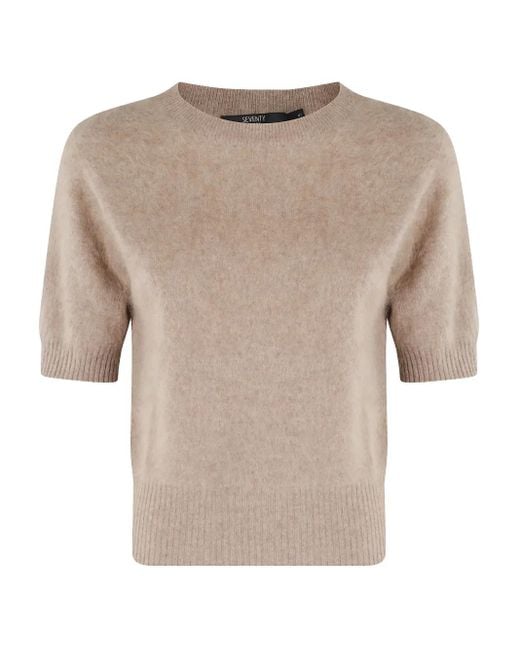 Seventy Natural Short-Sleeve Cashmere Jumper