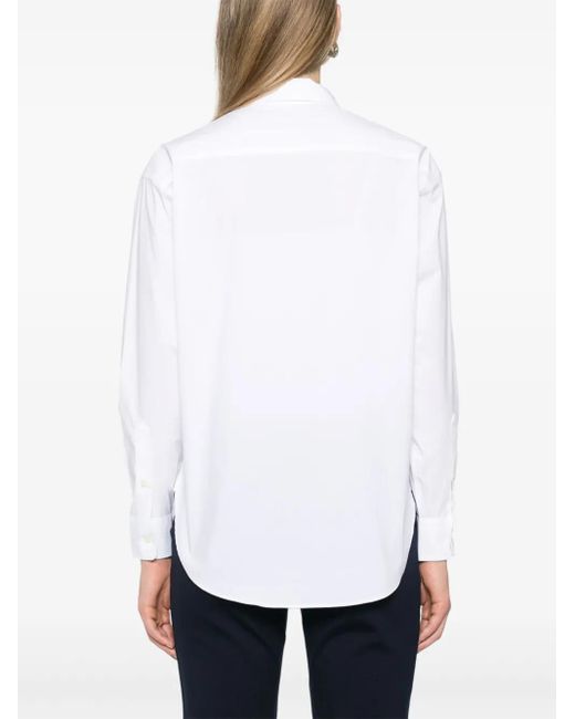 Ralph Lauren White Logo-Embroidered Poplin Shirt