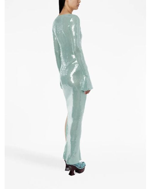 16Arlington Blue Solaria Sequin-Embellished Midi Dress