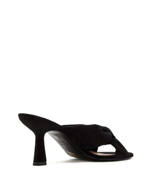 Stuart Weitzman Black Knotted-Upper Heeled Sandals
