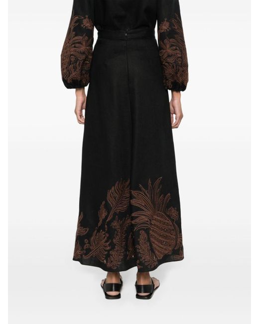 Dorothee Schumacher Black Exquisite Luxury Linen Skirt