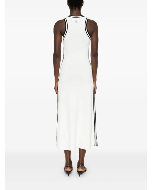 Patrizia Pepe White Contrast-Trim Midi Dress