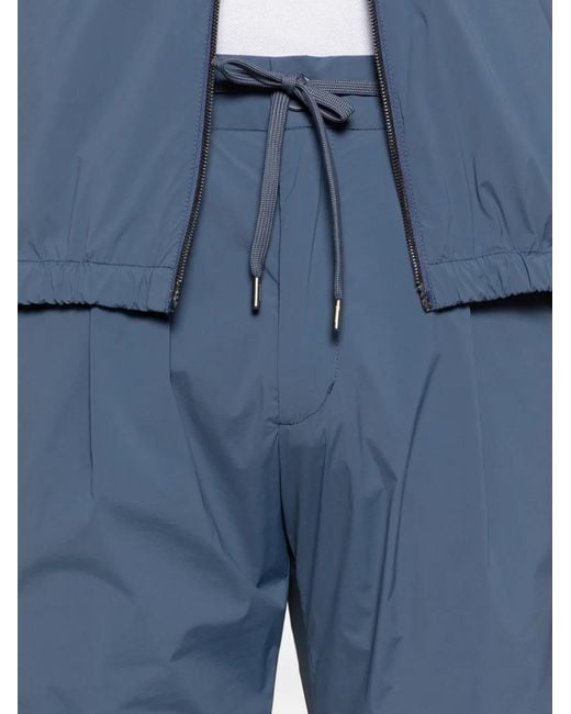 Herno Blue Pocket Drawstring Trousers for men