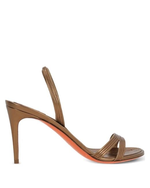 Santoni Brown 85Mm Leather Sandals