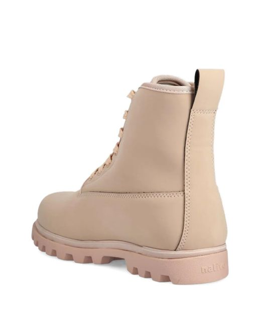 Native Eyewear Natural Lace-Up Ridged-Sole Boots