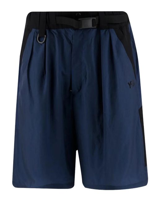 Y-3 Blue Logo-Print Shorts for men