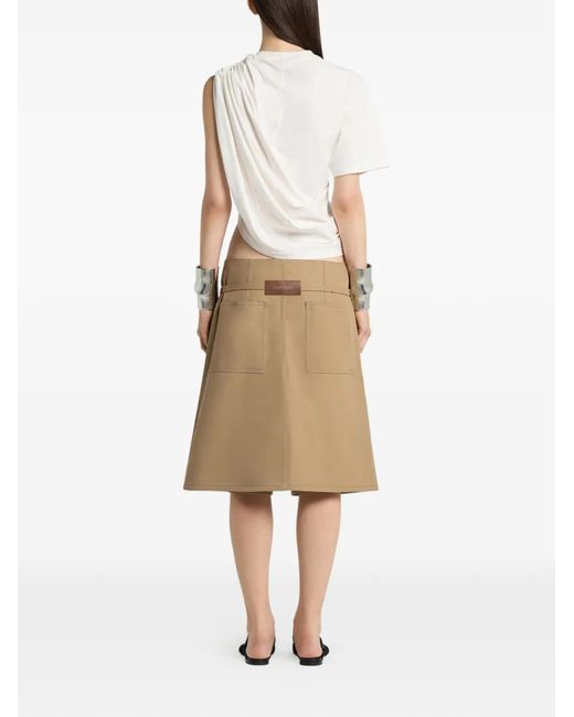 Courreges Natural Back-Panel Belted Shorts