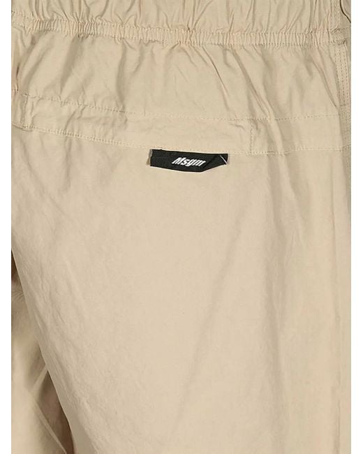 MSGM Natural Belted Cotton Shorts for men