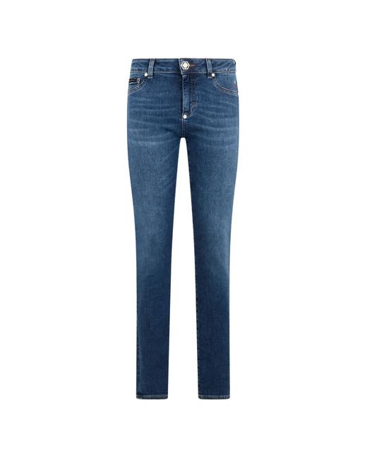 Philipp Plein Blue Belt-Loop Pocket Jeans