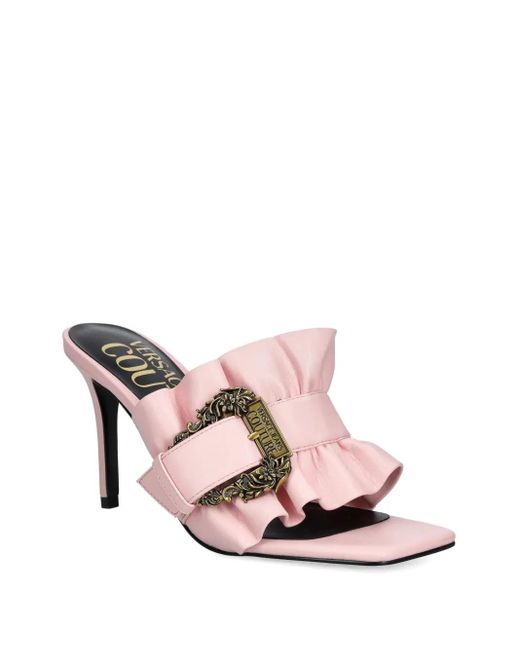 Versace Jeans Couture Pink Ruffle-Detail Sandals