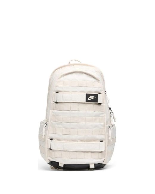 Nike White Multiple-Zip-Pocket Backpack