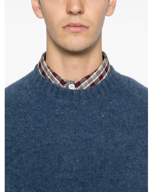 FILIPPO DE LAURENTIIS Blue Ribbed Knitwear for men