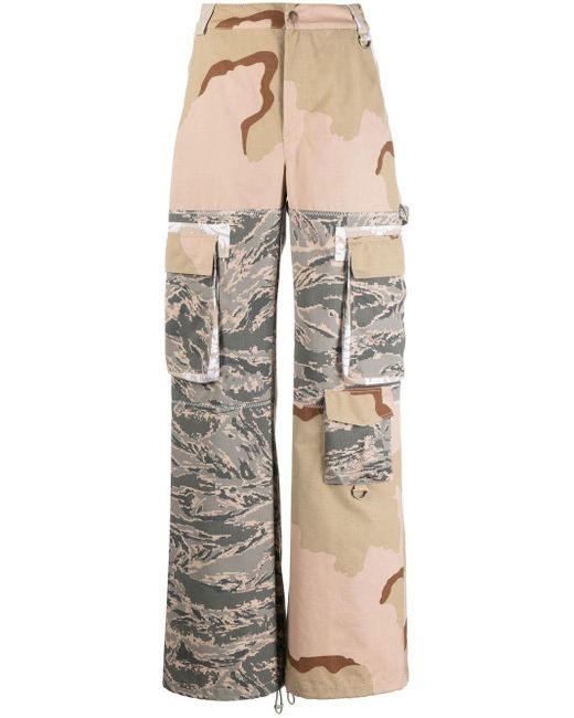 Marine Serre Baumwolle Cargohose aus Baumwolle in Natur Damen Bekleidung Hosen und Chinos Cargohosen