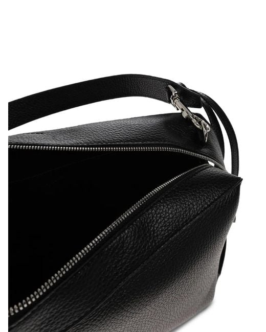 Yuzefi Blue Bento Pebbled Leather Shoulder Bag