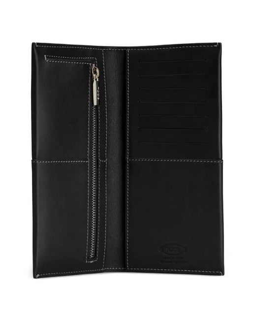 Tod's Black Vertical Leather Wallet for men