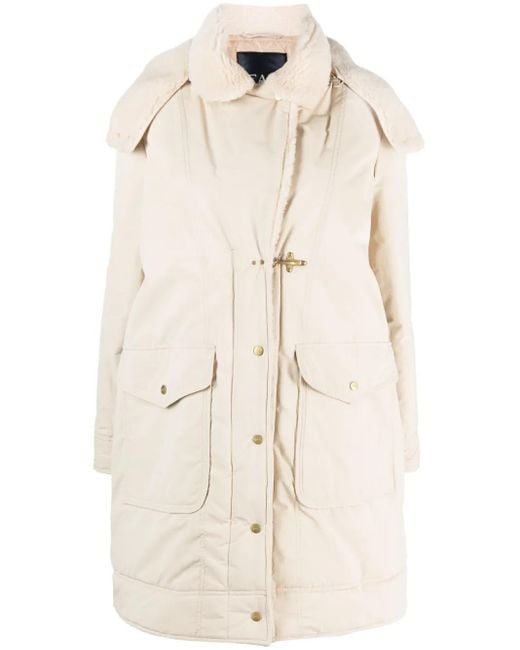 Fay Natural Detachable-Hood Parka Coat