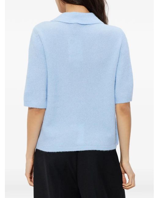 Gestuz Blue Collared Polo Top