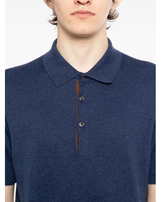 N.Peal Cashmere Blue Polzeath Polo Shirt for men