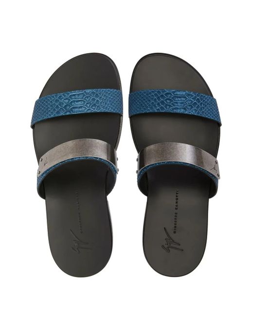 Sandalias Ignazio con doble tira Giuseppe Zanotti de hombre de color Blue
