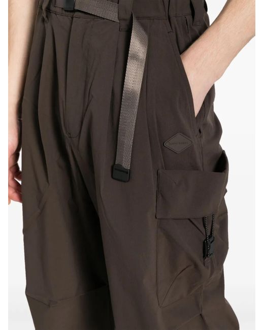Spoonyard Black Logo-Appliqué Belted Cargo Trousers for men