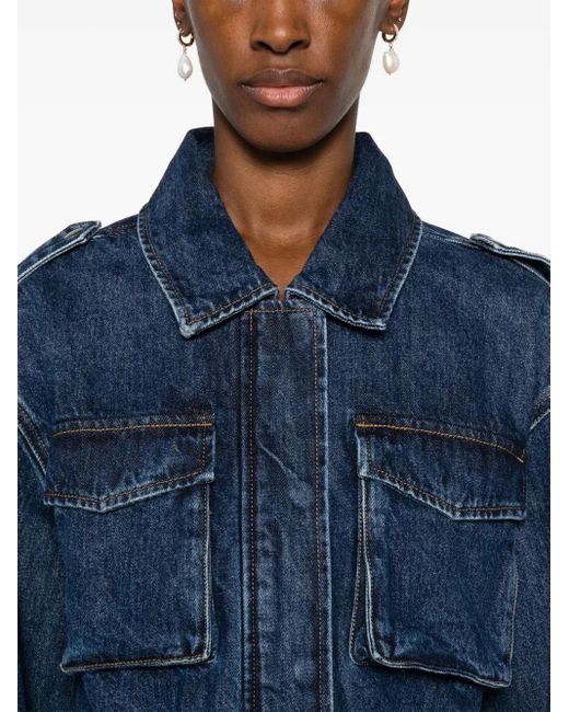 Self-Portrait Blue Denim Utility Jacket