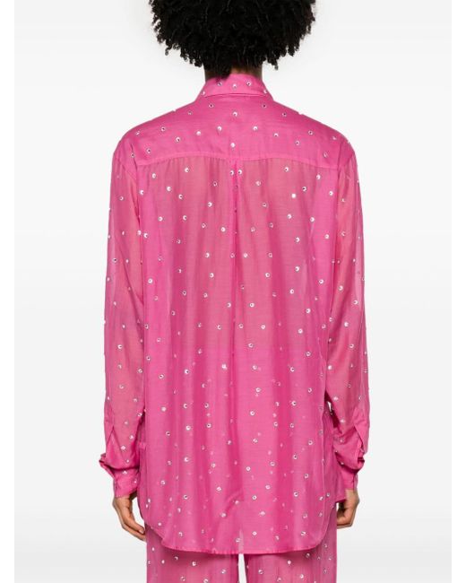 Oseree Pink Gem Hemd mit Sheer-Effekt