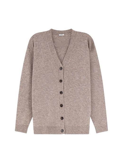 Aspesi Gray Button-Up V-Neck Cardigan