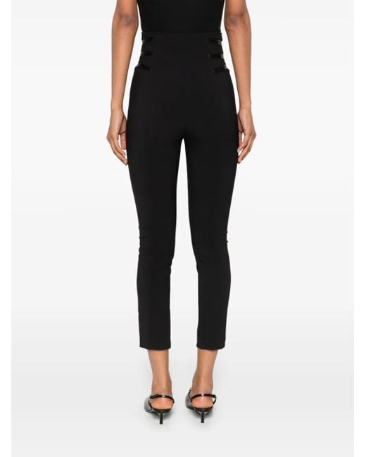 Pantalon Droit À Détails De Zips Elisabetta Franchi en coloris Black