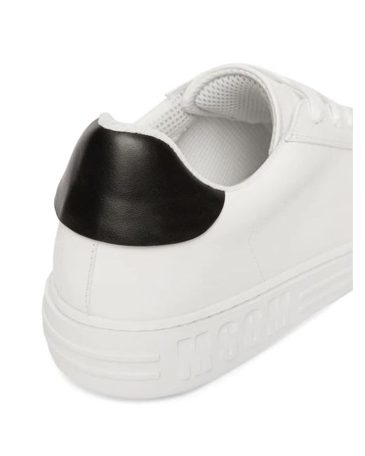 MSGM White Panelled Leather Low-Top Sneakers for men