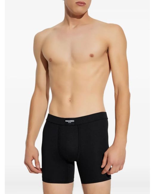 DSquared² Black Logo-Patch Boxers for men