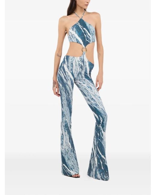 Roberto Cavalli Blue Rubane Jumpsuit