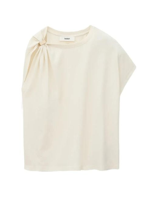 Ba&sh White Allia Hardware-Detail Gathered T-Shirt