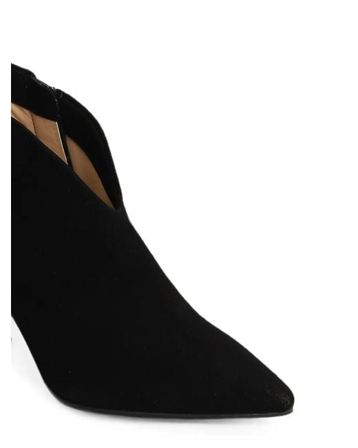 The Seller Black Pointed-Toe V-Cut Ankle Boots