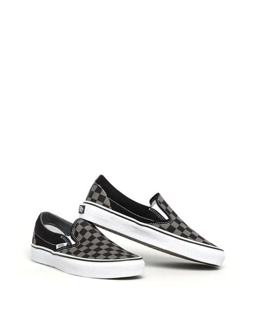 Vans White Checked Slip-On Sneakers