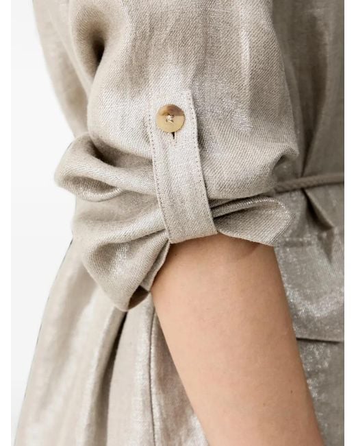 Joseph Ribkoff Natural Metallic-Effect Belted Jacket