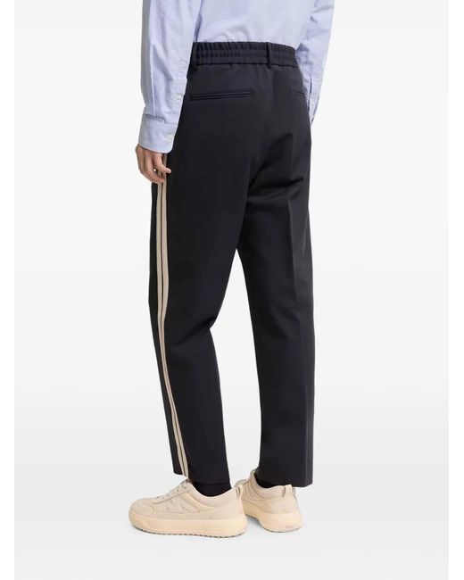 Moncler Blue Side-Stripe Trousers for men
