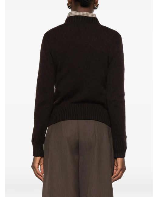 Aragona Black Ribbed-Trim Sweater