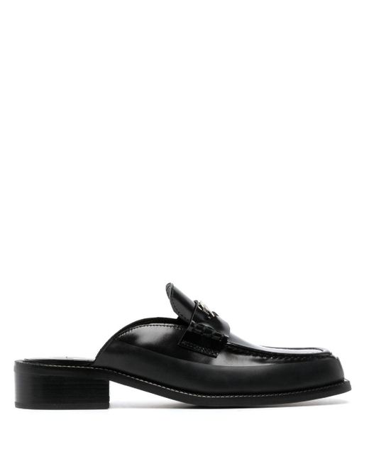 M I S B H V Black Brutalist Slip-on Leather Loafers