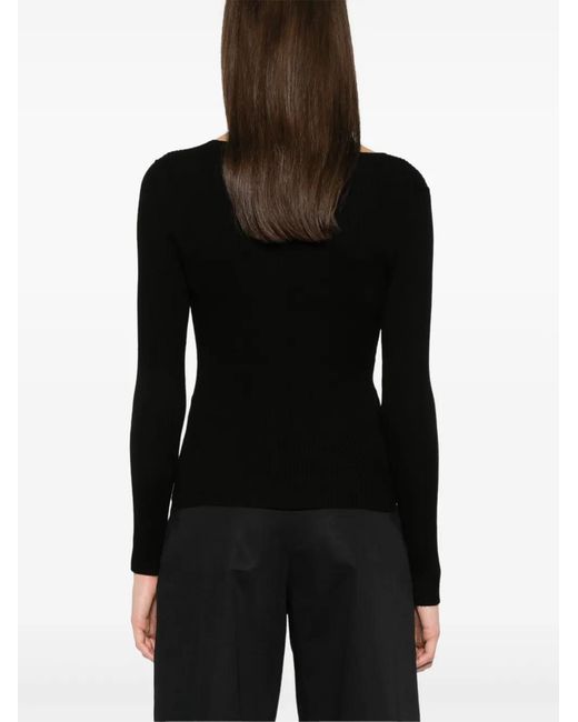 P.A.R.O.S.H. Black Square-Neck Sweater