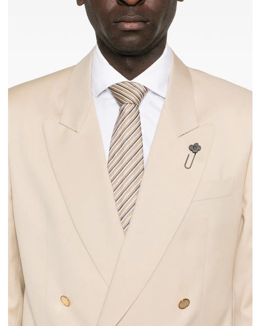 Lardini Natural Double-Breasted Blazer for men