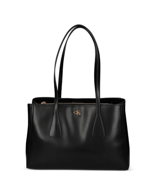 Calvin Klein Black Logo-Detail Shoulder Bag