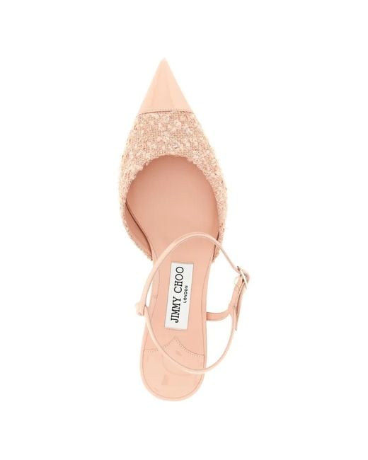 Jimmy Choo Pink Pearl-Pendant Slingback Pumps