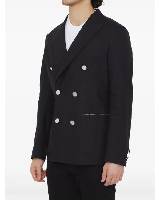 Tonello Black Double-Breasted Blazer for men