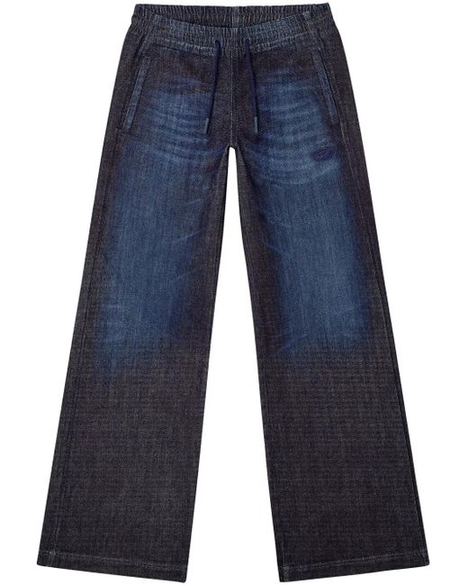 DIESEL D-Ainty Jeans Met Wijde Pijpen in het Blue