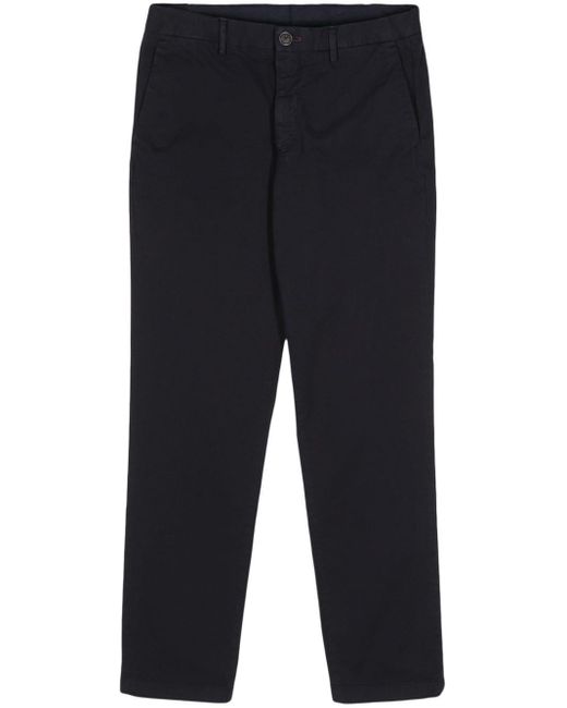 PS by Paul Smith Blue Logo-embroidered Straight-leg Trousers for men