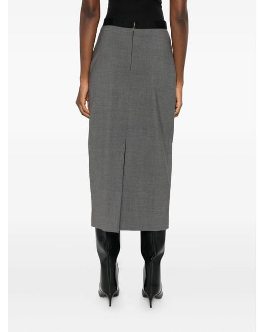 Jupe Crayon À Taille Ceinturée MSGM en coloris Gray