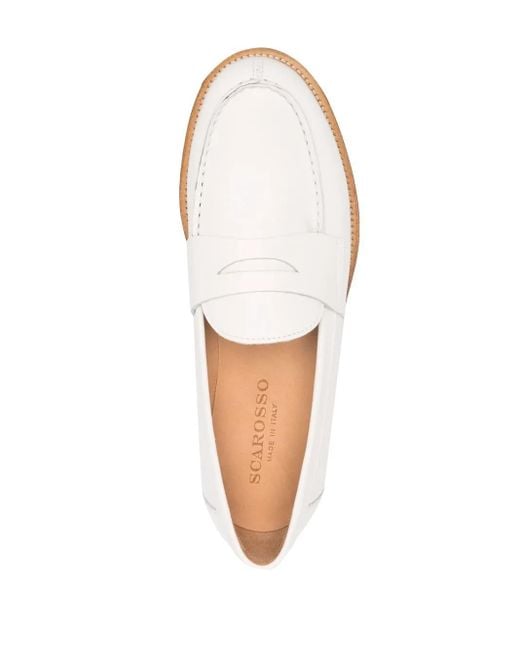 Scarosso Natural Harper Leather Penny Loafers